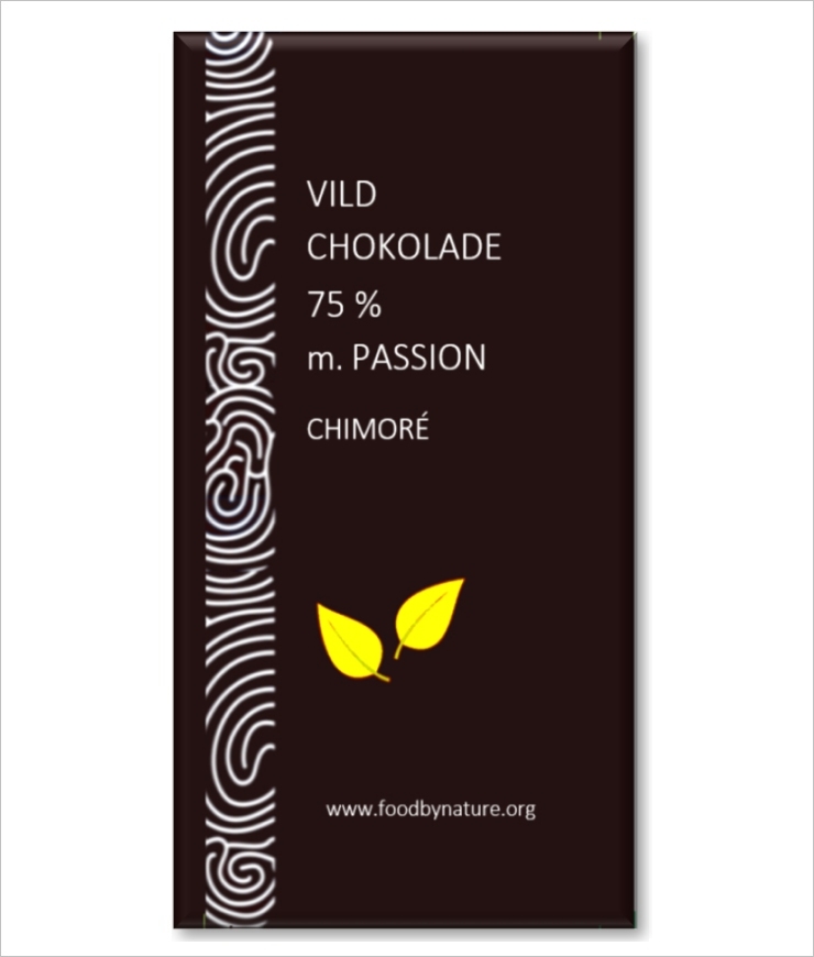 Vild mørk chokolade 75% med smagstoner af passionsfrugter